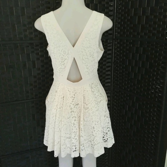 Free People Cream V neck Lace Dress - Picture 6 of 8